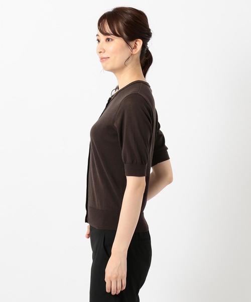 J.PRESS(ジェイプレス)の「【洗える】半袖クルーカーディガン ニット(カーディガン/ボレロ・レディース・ホワイト系/ブラック系/ダークブラウン系・T13/T15)」の11枚目の写真