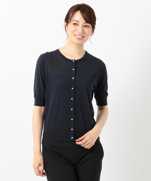J.PRESS(ジェイプレス)の「【洗える】半袖クルーカーディガン ニット(カーディガン/ボレロ・レディース・ホワイト系/ブラック系/ダークブラウン系・T13/T15)」の21枚目の写真