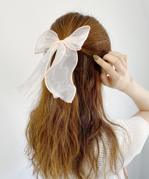 オーガンジーリボン♡ヘアゴム♡夢を見る木馬