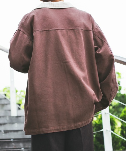 PairPair（ペアペア）の「襟配色カバーオール(ユニセックス)（カバーオール・メンズ・ベージュ/カーキ/ブラウン・MEDIUM/LARGE）」の21枚目の写真