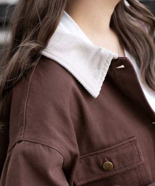 PairPair（ペアペア）の「襟配色カバーオール(ユニセックス)（カバーオール・メンズ・ベージュ/カーキ/ブラウン・MEDIUM/LARGE）」の9枚目の写真