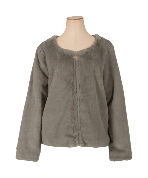 ボリュームフェイクファーショートコート・ジャケット/20655