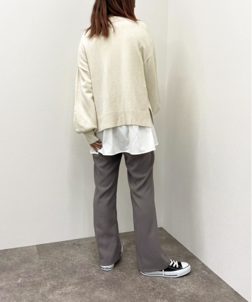apres jour mignon（アプレジュールミニョン）の「ハイネックニット＋シャツライクインナー【ZOZOTOWN限定アイテム】（ニット/セーター・レディース・ブラック/ダークブルー/グリーン/アイボリー・X-LARGE/フリー）」の6枚目の写真