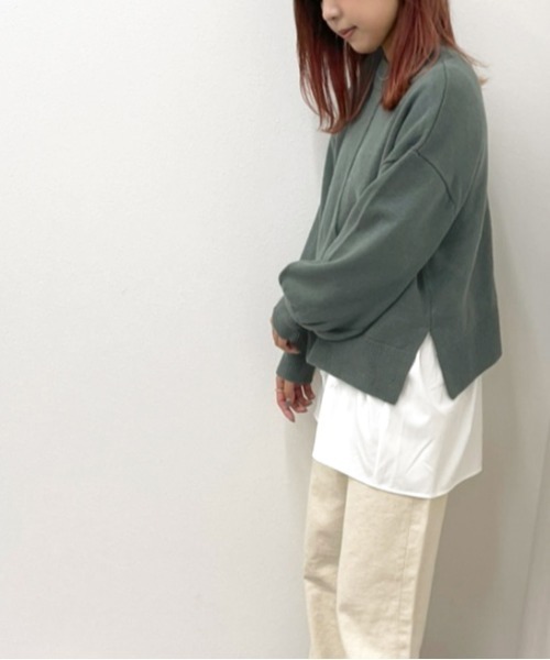 apres jour mignon（アプレジュールミニョン）の「ハイネックニット＋シャツライクインナー【ZOZOTOWN限定アイテム】（ニット/セーター・レディース・ブラック/ダークブルー/グリーン/アイボリー・X-LARGE/フリー）」の15枚目の写真