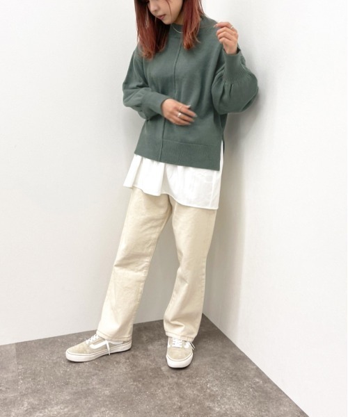 apres jour mignon（アプレジュールミニョン）の「ハイネックニット＋シャツライクインナー【ZOZOTOWN限定アイテム】（ニット/セーター・レディース・ブラック/ダークブルー/グリーン/アイボリー・X-LARGE/フリー）」の17枚目の写真