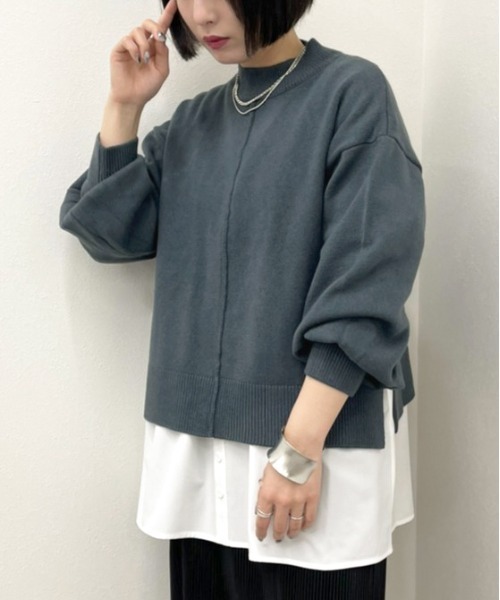 apres jour mignon（アプレジュールミニョン）の「ハイネックニット＋シャツライクインナー【ZOZOTOWN限定アイテム】（ニット/セーター・レディース・ブラック/ダークブルー/グリーン/アイボリー・X-LARGE/フリー）」の20枚目の写真