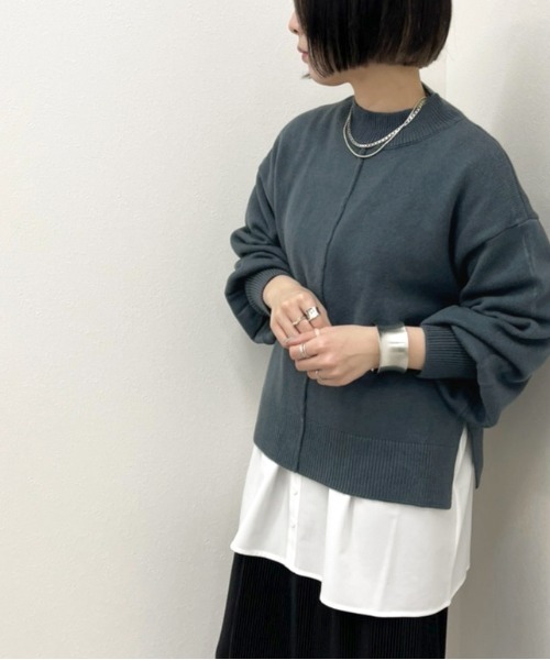 apres jour mignon（アプレジュールミニョン）の「ハイネックニット＋シャツライクインナー【ZOZOTOWN限定アイテム】（ニット/セーター・レディース・ブラック/ダークブルー/グリーン/アイボリー・X-LARGE/フリー）」の21枚目の写真