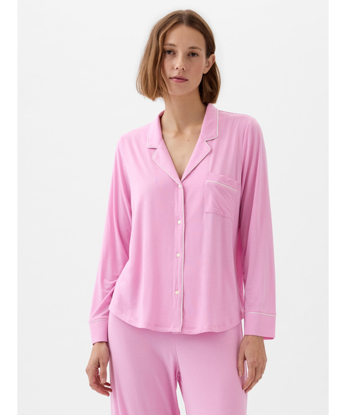 GAP(ギャップ)の「モダール トゥルースリープPJ トップス(ルームウェア/パジャマ・レディース・ブラック/グレー/ブラック系その他/グリーン/ホワイト系その他/ピンク/グレー系その他/ブラック系その他2/ライトピンク/ピンク系その他/ブルー系その他/ネイビー/ライトブルー・L/M/XS/XXS/S)」の12枚目の写真