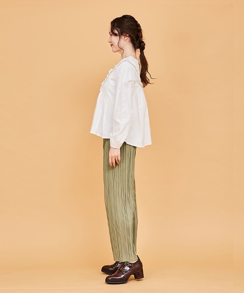 axes femme（アクシーズファム）の「プリーツカットパンツ（その他パンツ・レディース・キナリ/カーキ・MEDIUM）」の5枚目の写真