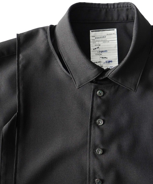 SHAREEF（シャリーフ）の「LAYERED L/S SHIRTS（シャツ/ブラウス・メンズ・ブラック/グレイッシュブルー/ネイビー/モカ/ホワイト・3/2/1）」の6枚目の写真