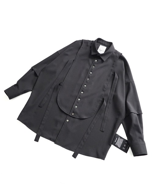 SHAREEF（シャリーフ）の「LAYERED L/S SHIRTS（シャツ/ブラウス・メンズ・ブラック/グレイッシュブルー/ネイビー/モカ/ホワイト・3/2/1）」の8枚目の写真