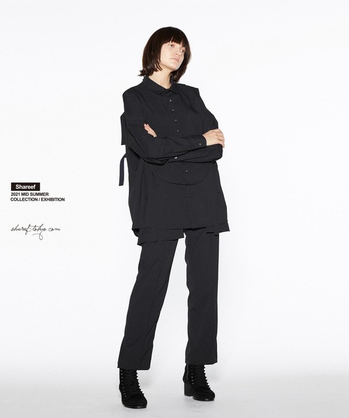 SHAREEF（シャリーフ）の「LAYERED L/S SHIRTS（シャツ/ブラウス・メンズ・ブラック/グレイッシュブルー/ネイビー/モカ/ホワイト・3/2/1）」の13枚目の写真