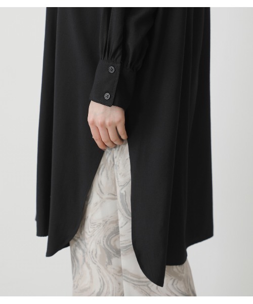 ha|za|ma 無知へと達するレースロングシャツ　black/M 最終値下‼️ha|za|ma 無知へと達するレースロングシャツ black/M