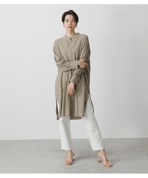 BAND COLLAR LONG SHIRT/バンドカラーロングシャツ（シャツ/ブラウス