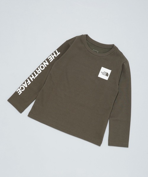 THE NORTH FACE（ザノースフェイス）の「THE NORTH FACE/スクエアロゴロングティーシャツ 長袖（Tシャツ/カットソー・キッズ・ブルー/カーキ/ホワイト・120/130/110）」の2枚目の写真