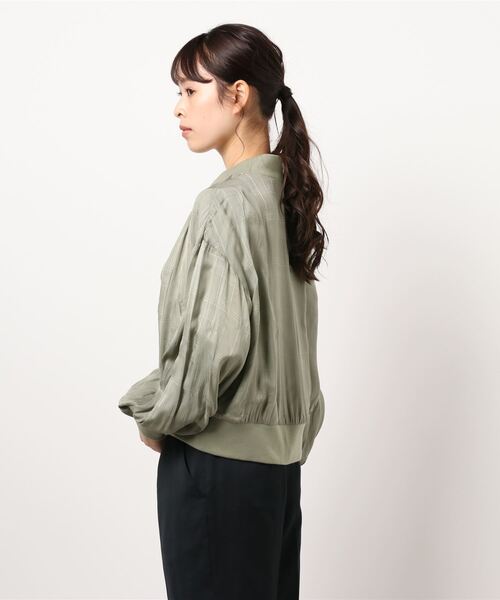 ライチ（ライチ）の「aurea/チェックシースルーブルゾン（ブルゾン・レディース・ブラック/ライトカーキ・FREE）」の5枚目の写真