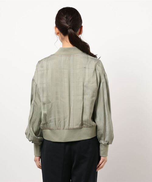 ライチ（ライチ）の「aurea/チェックシースルーブルゾン（ブルゾン・レディース・ブラック/ライトカーキ・FREE）」の4枚目の写真