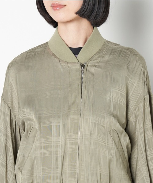 ライチ（ライチ）の「aurea/チェックシースルーブルゾン（ブルゾン・レディース・ブラック/ライトカーキ・FREE）」の7枚目の写真