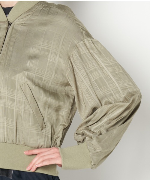 ライチ（ライチ）の「aurea/チェックシースルーブルゾン（ブルゾン・レディース・ブラック/ライトカーキ・FREE）」の8枚目の写真
