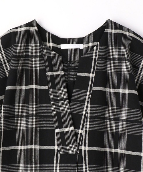 NICOLE white（ニコルホワイト）の「チェックスキッパーワンピース（ワンピース・レディース・ブラック/ベージュ・FREE）」の18枚目の写真