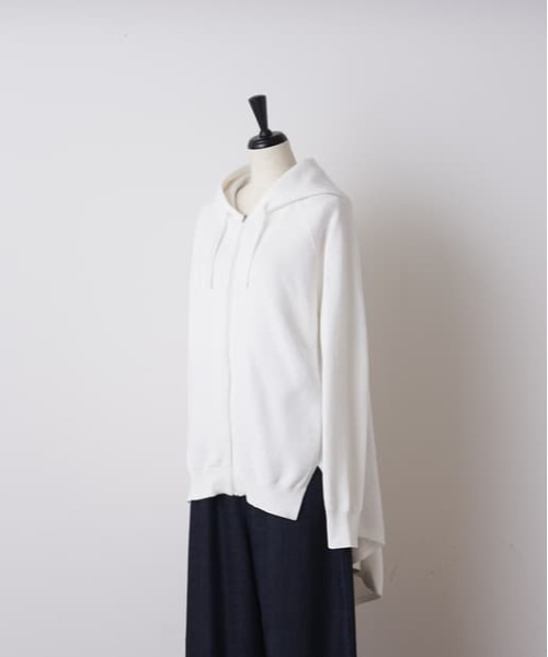 BEARDSLEY（ビアズリー）の「ウシロフレアニットパーカー（パーカー・レディース・ブラック/ホワイト・FREE）」の14枚目の写真