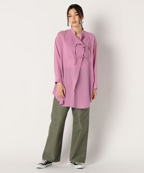 fredy repit（フレディレピ）の「チャイナディテールシャツ（シャツ/ブラウス・レディース・オフホワイト/ピンク・38）」の12枚目の写真