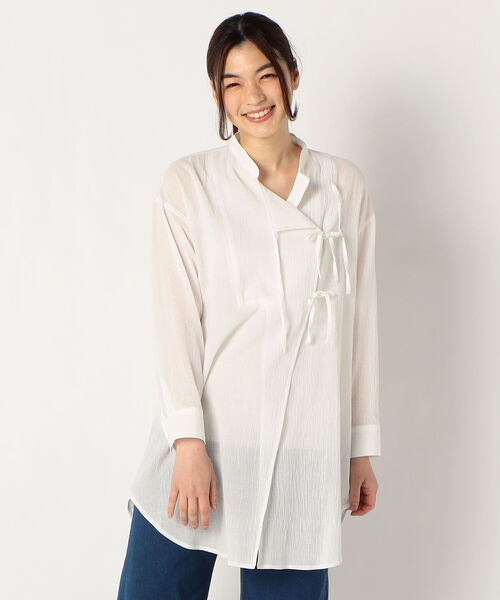 fredy repit（フレディレピ）の「チャイナディテールシャツ（シャツ/ブラウス・レディース・オフホワイト/ピンク・38）」の18枚目の写真