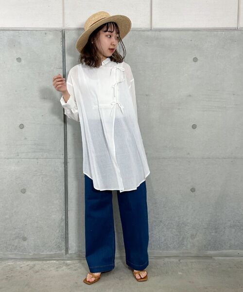 fredy repit（フレディレピ）の「チャイナディテールシャツ（シャツ/ブラウス・レディース・オフホワイト/ピンク・38）」の10枚目の写真