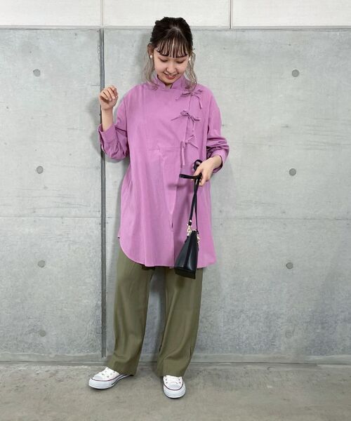 fredy repit（フレディレピ）の「チャイナディテールシャツ（シャツ/ブラウス・レディース・オフホワイト/ピンク・38）」の22枚目の写真