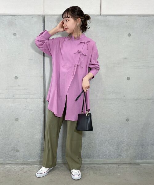 fredy repit（フレディレピ）の「チャイナディテールシャツ（シャツ/ブラウス・レディース・オフホワイト/ピンク・38）」の16枚目の写真