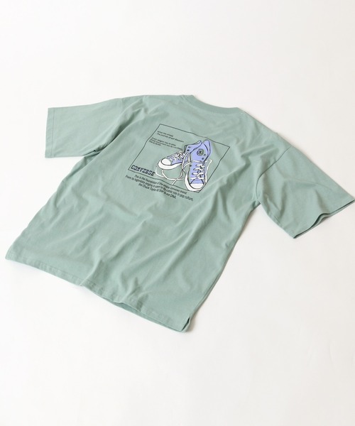 CONVERSE（コンバース）の「CONVERSE/コンバース オールスター シューズ イラストプリントT（Tシャツ/カットソー・メンズ・ホワイト/ブラック/ベージュ/グリーン・LL/M/L）」の9枚目の写真