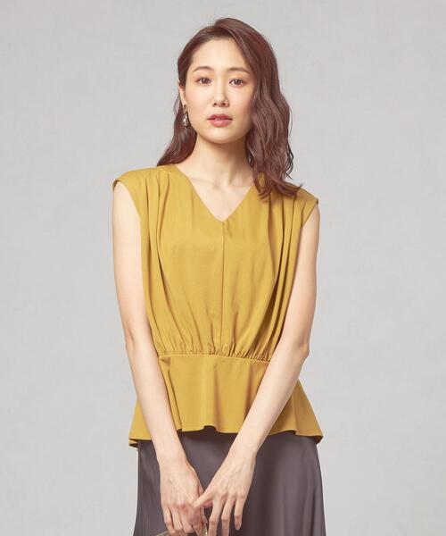 closet story（クローゼットストーリー）の「＜closet story＞ ウエストギャザー ペプラム カットソー（Tシャツ/カットソー・レディース・ホワイト/イエロー・FREE）」の2枚目の写真