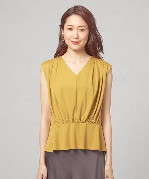 closet story（クローゼットストーリー）の「＜closet story＞ ウエストギャザー ペプラム カットソー（Tシャツ/カットソー・レディース・ホワイト/イエロー・FREE）」の7枚目の写真