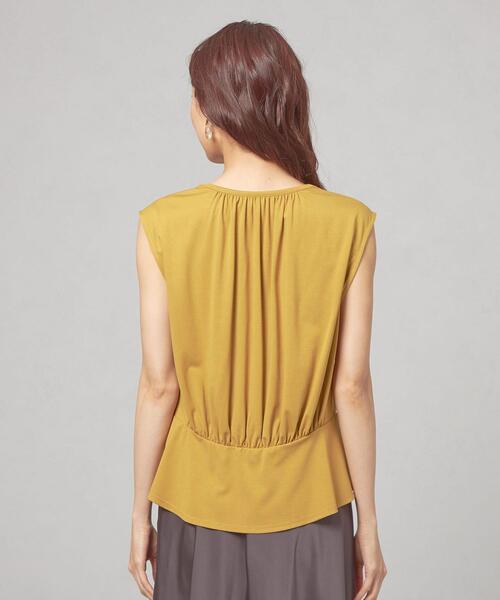 closet story（クローゼットストーリー）の「＜closet story＞ ウエストギャザー ペプラム カットソー（Tシャツ/カットソー・レディース・ホワイト/イエロー・FREE）」の3枚目の写真