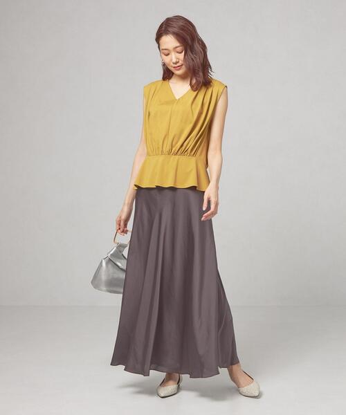 closet story（クローゼットストーリー）の「＜closet story＞ ウエストギャザー ペプラム カットソー（Tシャツ/カットソー・レディース・ホワイト/イエロー・FREE）」の17枚目の写真