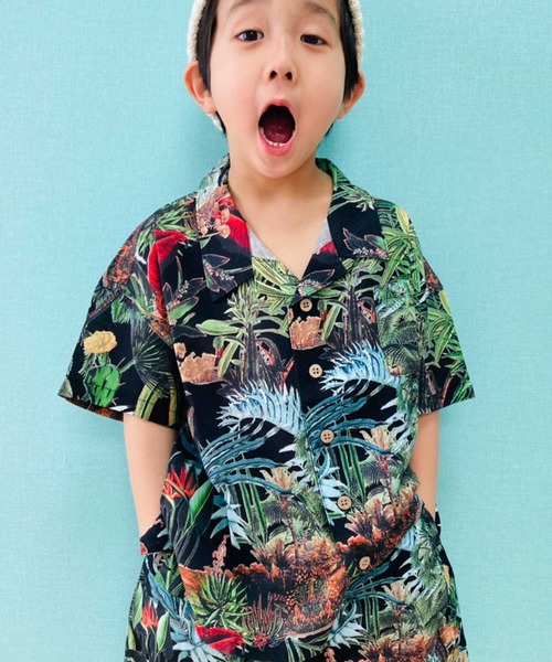 THE CASUAL(カジュアル)の「ビッグシルエット総柄レーヨンアロハシャツ キッズ(シャツ/ブラウス・キッズ・J/C/L/B/D/F/K/A/E/H/G/I・150cm/120cm/160cm/140cm/110cm/130cm)」の14枚目の写真