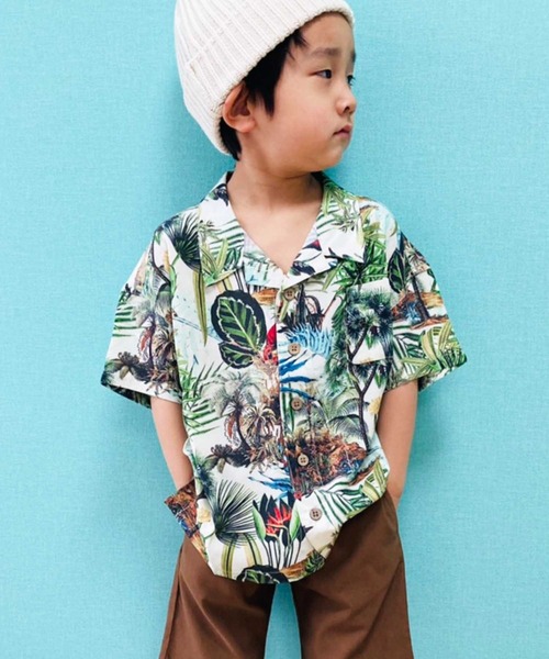 THE CASUAL(カジュアル)の「ビッグシルエット総柄レーヨンアロハシャツ キッズ(シャツ/ブラウス・キッズ・J/C/L/B/D/F/K/A/E/H/G/I・150cm/120cm/160cm/140cm/110cm/130cm)」の15枚目の写真