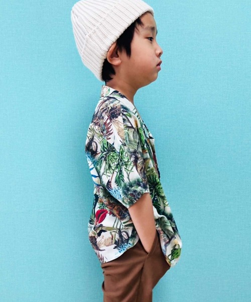 THE CASUAL(カジュアル)の「ビッグシルエット総柄レーヨンアロハシャツ キッズ(シャツ/ブラウス・キッズ・J/C/L/B/D/F/K/A/E/H/G/I・150cm/120cm/160cm/140cm/110cm/130cm)」の16枚目の写真