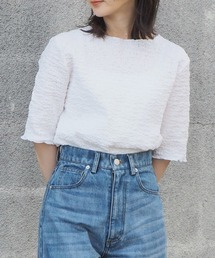 tiptop（ティップトップ）の「でこぼこ5分袖プルオーバー（Tシャツ/カットソー）」