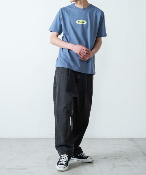 WEGO(ウィゴー)の「WEGO/ワンポイントオーバルロゴプリント半袖T(Tシャツ/カットソー・メンズ・ホワイト/ブルー・SMALL/MEDIUM/LARGE/X-LARGE)」の7枚目の写真