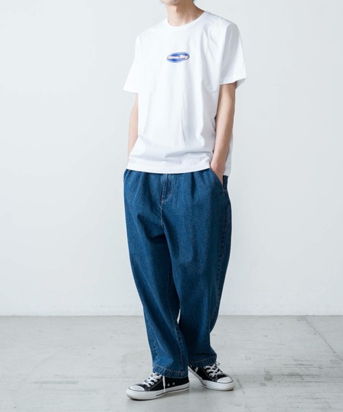WEGO(ウィゴー)の「WEGO/ワンポイントオーバルロゴプリント半袖T(Tシャツ/カットソー・メンズ・ホワイト/ブルー・SMALL/MEDIUM/LARGE/X-LARGE)」の9枚目の写真