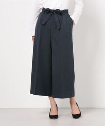 SUIT SELECT（スーツセレクト）の「【洗えるリネン調素材】クロップド丈ガウチョパンツ（スーツパンツ）」