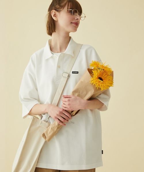 COVERNAT(カバーナット)の「【COVERNAT】PIQUE KNIT S/S TEE / カバーナット ピケ ニット ワンポイント ロゴ ポロシャツ(ポロシャツ・メンズ・ホワイト/ブラック/オリーブ・X-LARGE/LARGE/MEDIUM/SMALL)」の4枚目の写真