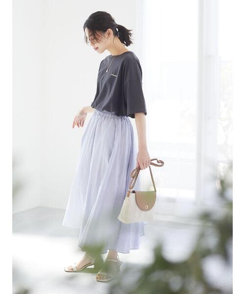 Green　Parks（グリーンパークス）の「プリントロゴTシャツ＊（Tシャツ/カットソー・レディース・イエロー/クリーム/チャコールグレー/グレイッシュベージュ・FREE）」の8枚目の写真