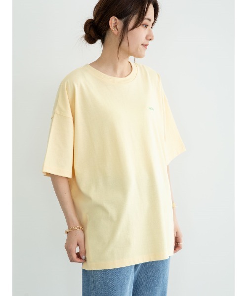 Green　Parks（グリーンパークス）の「プリントロゴTシャツ＊（Tシャツ/カットソー・レディース・イエロー/クリーム/チャコールグレー/グレイッシュベージュ・FREE）」の4枚目の写真