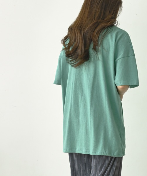 me+em select(ミームセレクト)の「DENMARK サークルカレッジロゴビッグT(Tシャツ/カットソー・レディース・ネイビー/アイボリー/ミント/クリーム・FREE)」の9枚目の写真