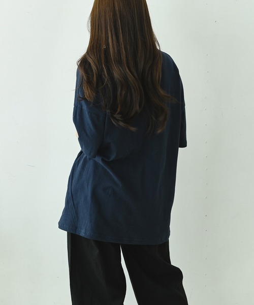 me+em select(ミームセレクト)の「DENMARK サークルカレッジロゴビッグT(Tシャツ/カットソー・レディース・ネイビー/アイボリー/ミント/クリーム・FREE)」の19枚目の写真
