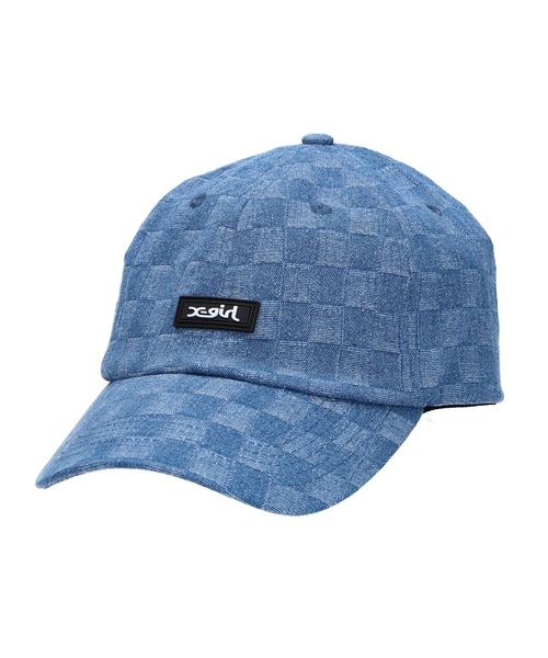 X-girl（エックスガール）の「RUBBER BOX LOGO CAP（キャップ・レディース・ライトブルー/ブラック/インディゴブルー/マルチ・ONE SIZE）」の3枚目の写真