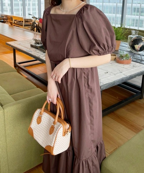 Heather（ヘザー）の「バックシャンコットン混ワンピースセット2P　956613（ワンピース・レディース・ホワイト/ブラック/ブラウン・FREE）」の4枚目の写真