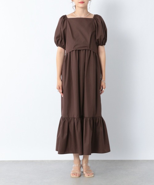 Heather（ヘザー）の「バックシャンコットン混ワンピースセット2P　956613（ワンピース・レディース・ホワイト/ブラック/ブラウン・FREE）」の9枚目の写真